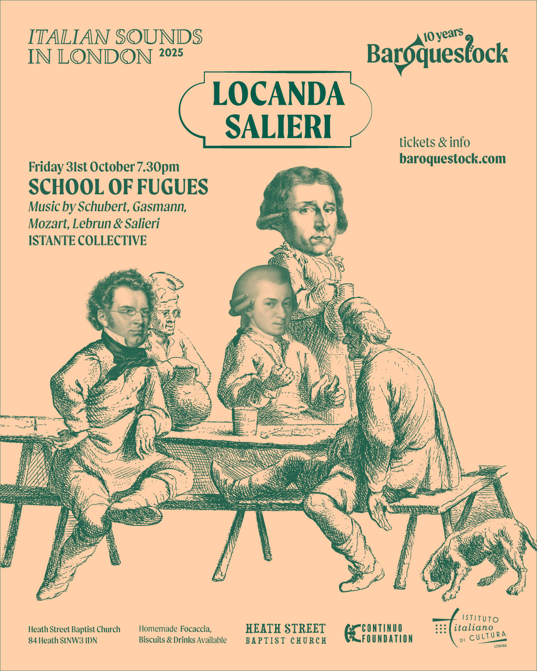 Italian Sounds 31 Ottobre ‘school of fugues ‘ poster